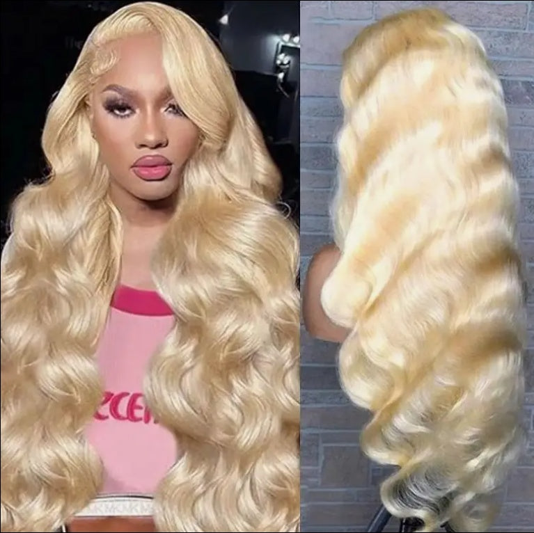 Blonde 30 Inch HD 13x4 Body Wave Lace Wig Raw Black Female Human Hair