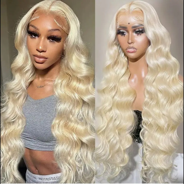 Blonde 30 Inch HD 13x4 Body Wave Lace Wig Raw Black Female Human Hair